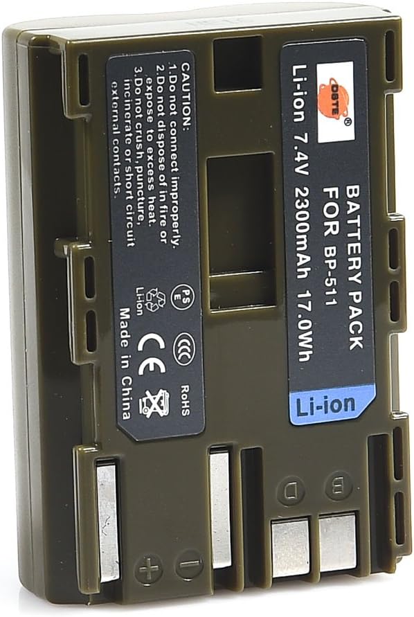 DSTE 2-Stücke Batterie Akku und 2-Kanäle Dual USB Quick Ladegerät Kit für Canon BP-511 BP-511A EOS 1