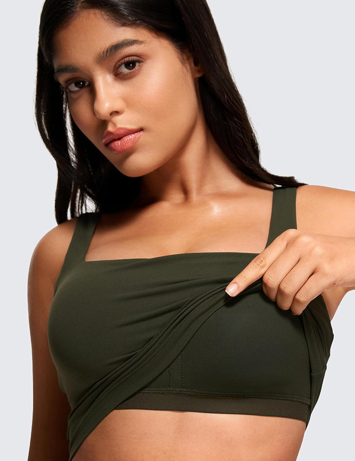 CRZ YOGA Damen Butterluxe Sport BH Gepolstert Ohne Bügel Crop Tops Atmungsaktive Yoga Tank Top Fitne