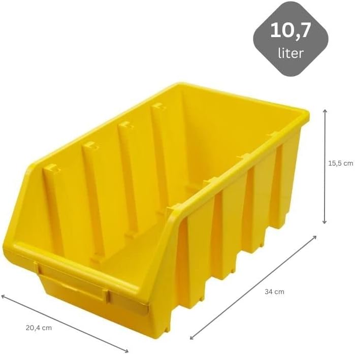 PROREGAL SuperSparSet 40x Sichtlagerbox 4 | HxBxT 15,5x20,4x34cm | Gelb | Sichtlagerbehälter Sichtla