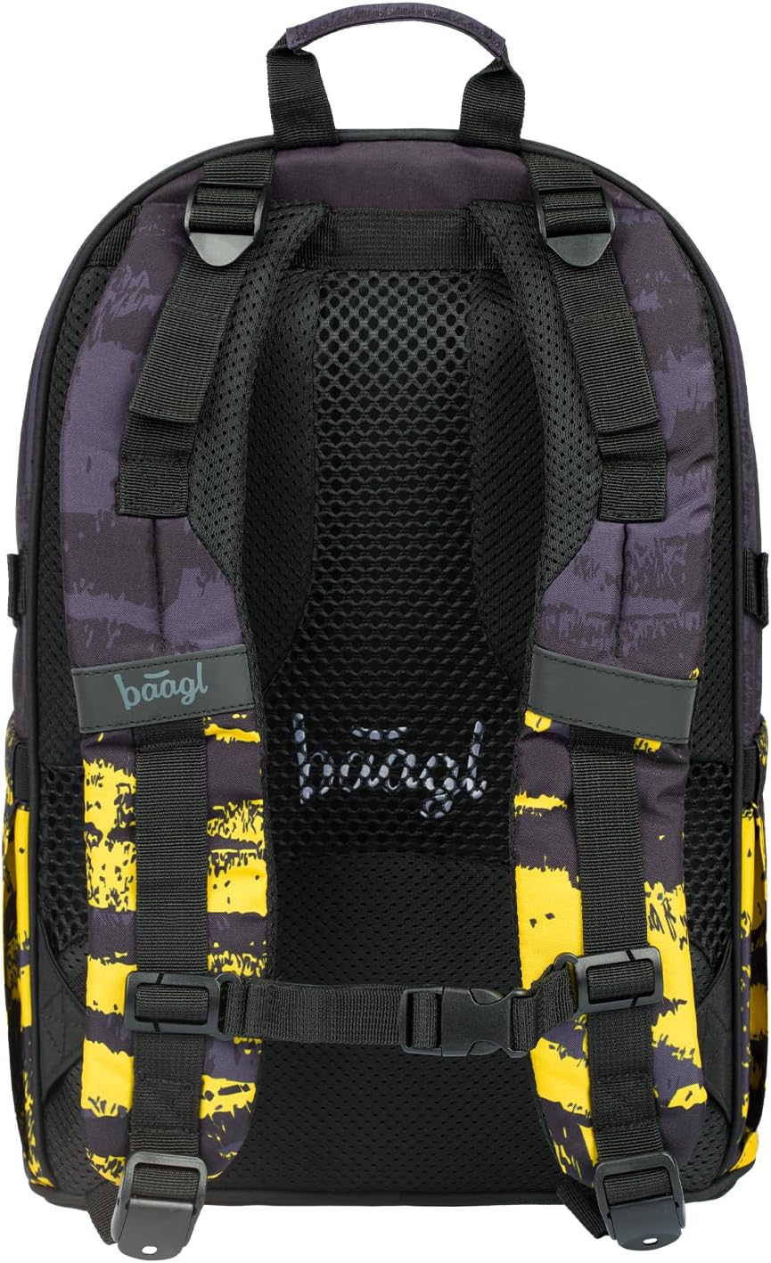 Baagl Schulrucksack für Jungen Mädchen Teenager - Skateboard Rucksack - Kinderrucksack mit Laptopfac