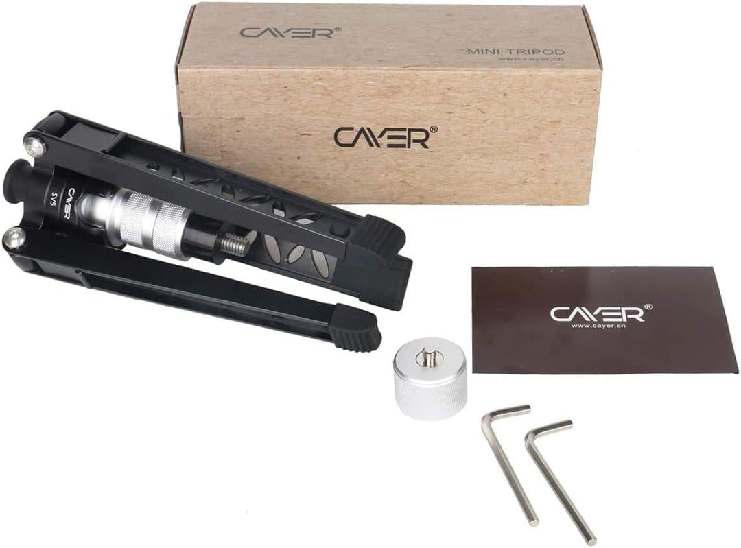 Cayer Tabletop Mini Stativ, 3 Feet SV5 Alumunium Stativ für Einbeinstative mit 3/8 "-16 Befestigungs