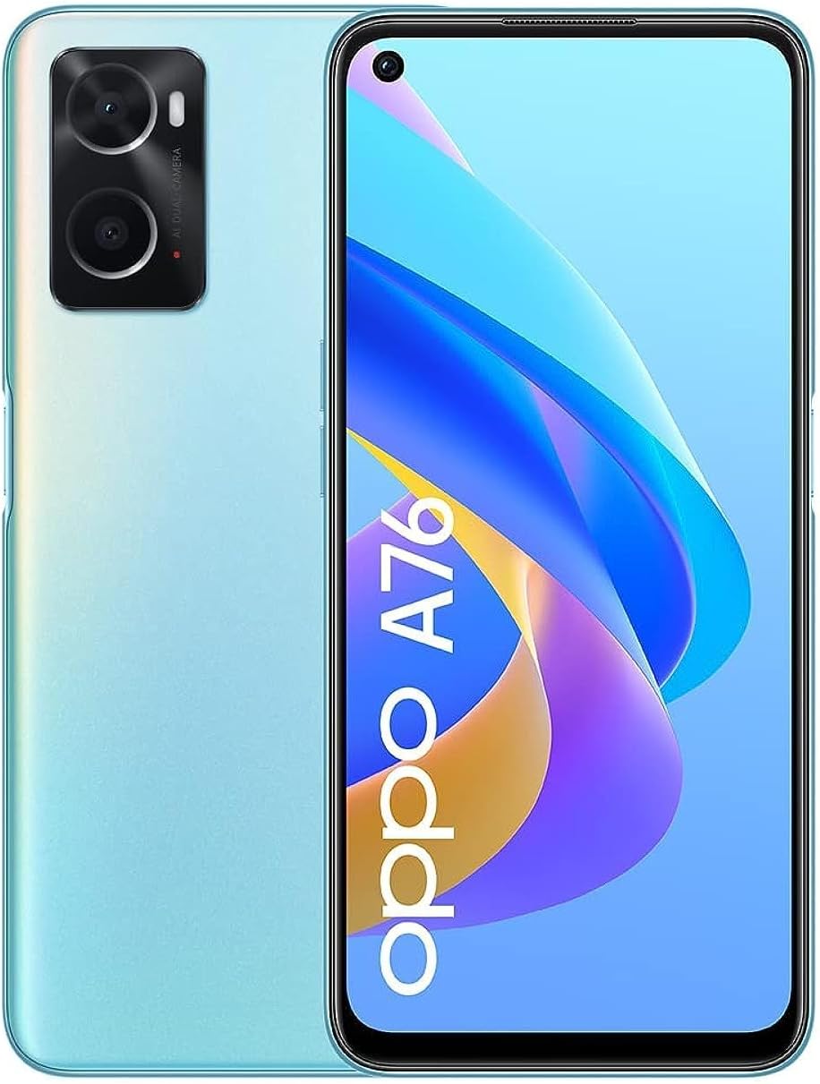 OPPO A76 Smartphone, Qualcomm Snapdragon 680, 6.56“ AMOLED 90Hz, 13MP+2MP Rear Camera, 8MP Front Cam