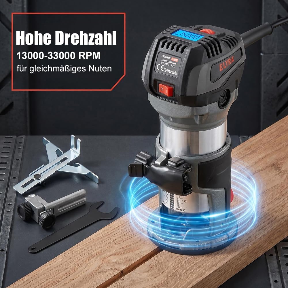 Elyra Elektrischer Handoberfräser 710W mit LCD-Display