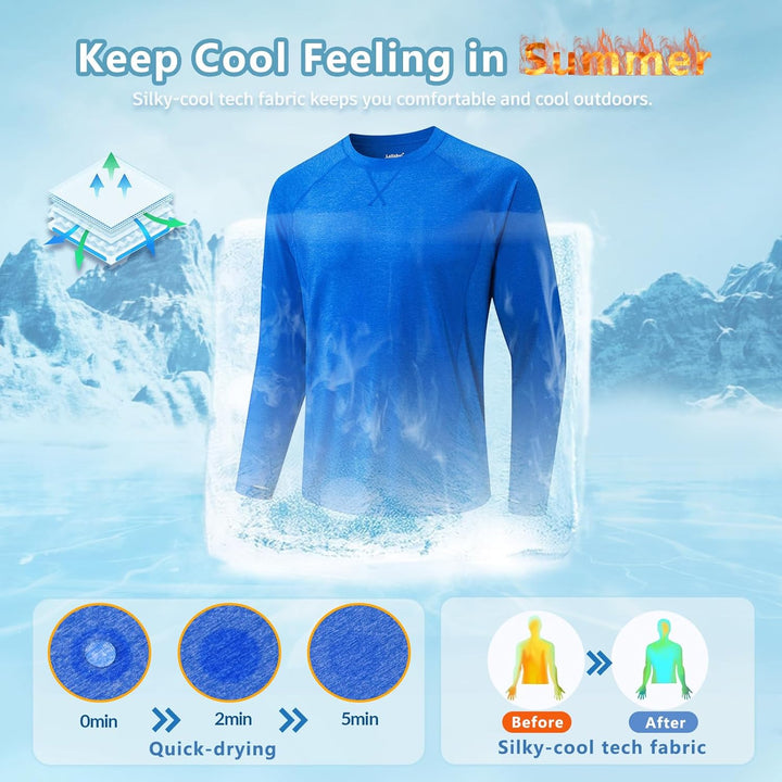 MEETWEE UV-Shirt für Herren, lang/kurze Ärmel, UPF 50+, Rashguard, UV-Schutz, atmungsaktiv, schnell