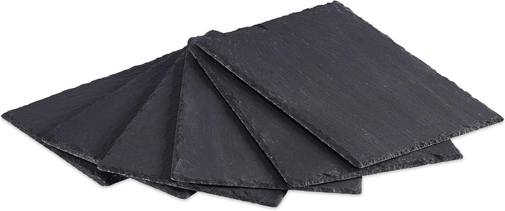 Relaxdays 24 x Schieferplatte im Set, grosse Servierplatten aus Schiefer, zum Servieren & Beschrifte