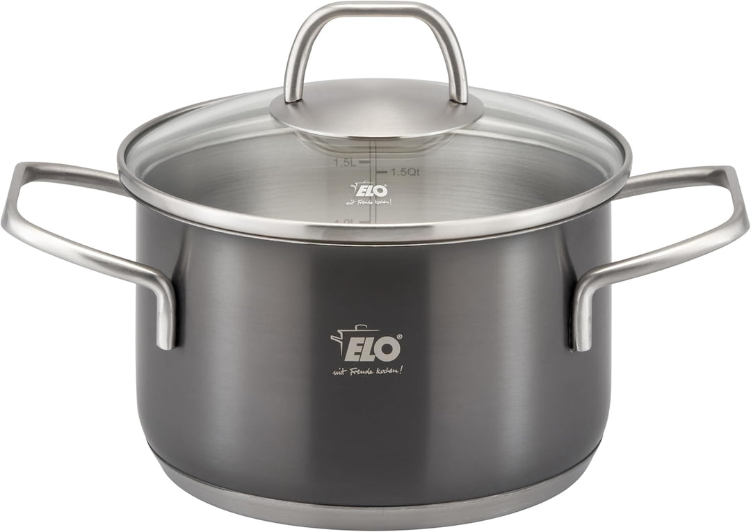 ELO – Twice Select Set 4-teilig, Edelstahl, mit schwarzer PVD Oberflächenveredelung, Volumenskala, e