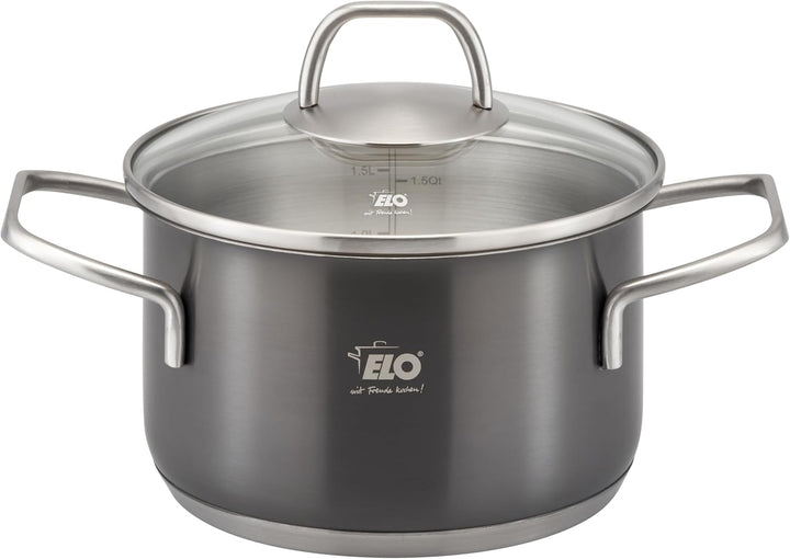 ELO – Twice Select Set 4-teilig, Edelstahl, mit schwarzer PVD Oberflächenveredelung, Volumenskala, e