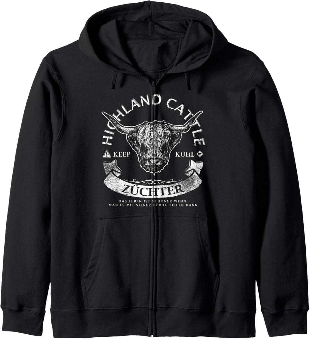 Schottisches Hochlandrind Kuh I Highland Cattle Geschenk Kapuzenjacke