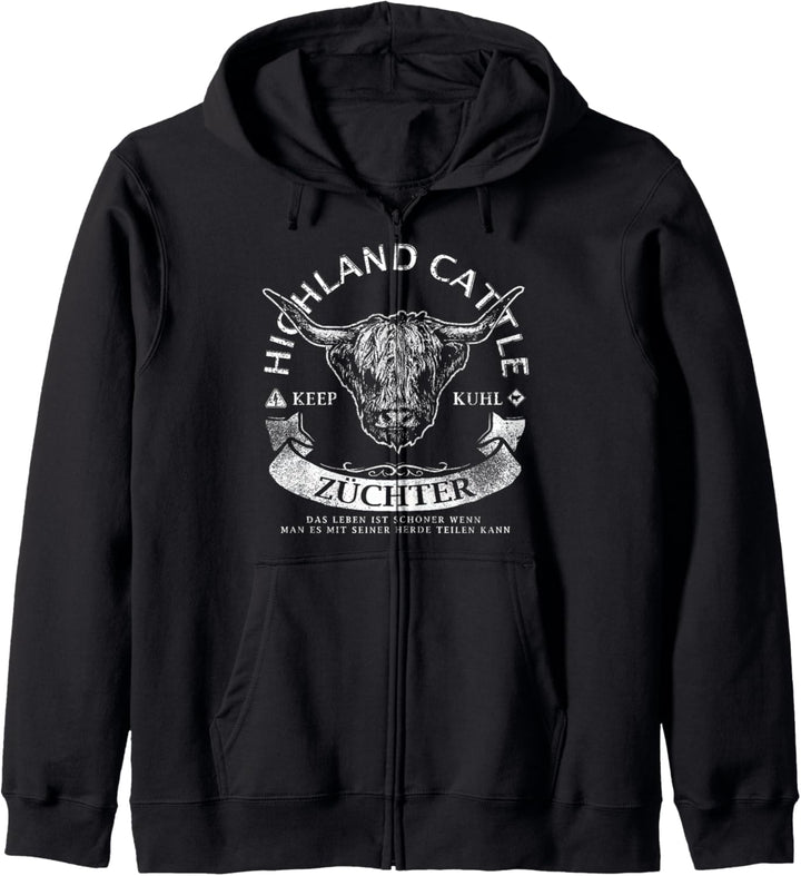 Schottisches Hochlandrind Kuh I Highland Cattle Geschenk Kapuzenjacke