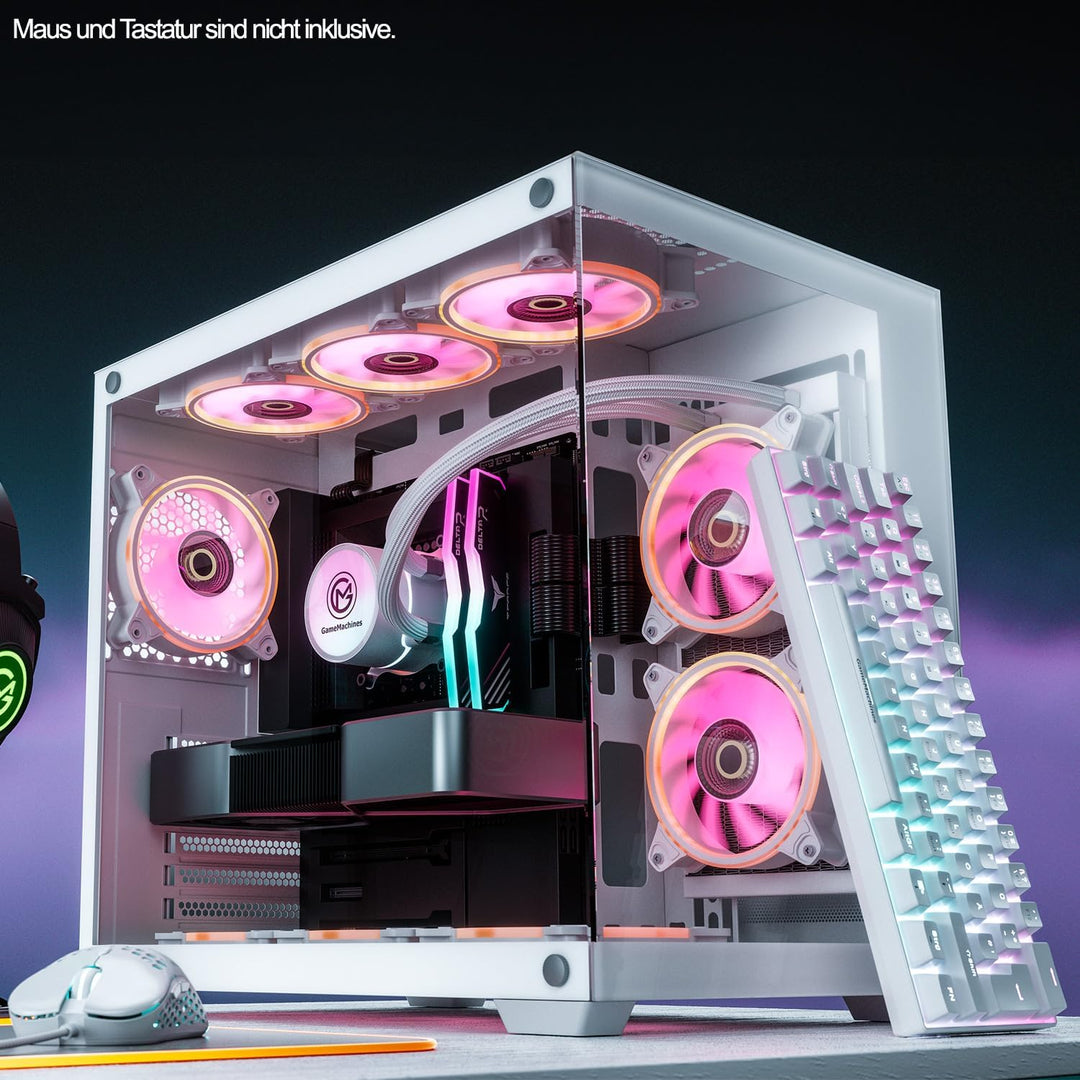 GameMachines Cube Snow Edition - Gaming PC - Intel Core i7 12700KF - NVIDIA GeForce RTX 4060 Ti - Wa