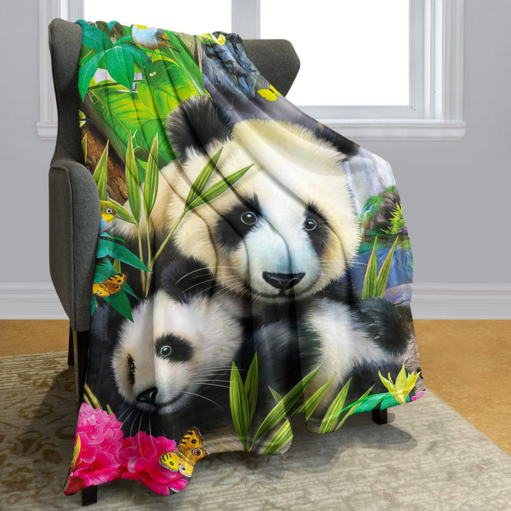 YISUMEI Decke 125x150 cm Kuscheldecken Sanft Flanell Weich Fleecedecke Bettüberwurf Kostbare Pandas