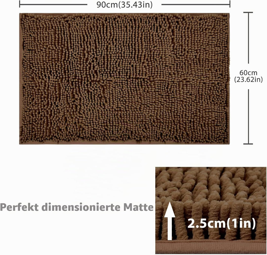 FCSDETAIL rutschfeste, Hochflor Badteppiche 60 x 90 cm, Maschinenwaschbare Badematte, Badvorleger mi