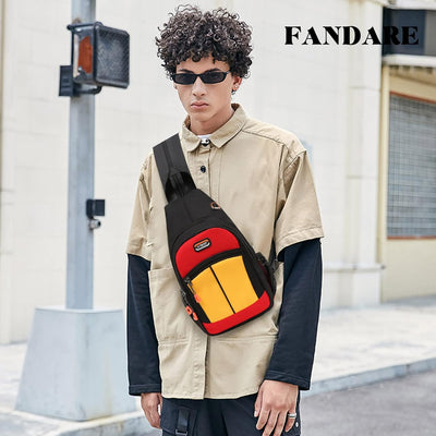 FANDARE Unisex Brusttasche Sling Bag Schulrucksack Sporttasche Herren Damen Schulranzen Umhängetasch