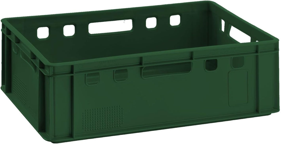 Fleischkiste E2 60x40x20 cm Dunkelgrün Eurobox 5er Set Stapelbox Robust | BURI Metzgerkiste Made in