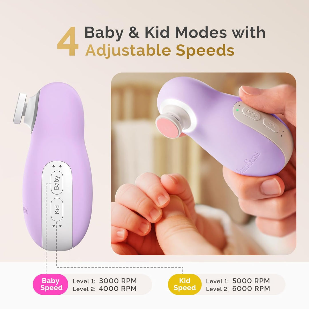 MelodySusie Elektrische Nagelfeile für Baby, Wiederaufladbare Baby Nagelfeile Elektrisch mit kabello