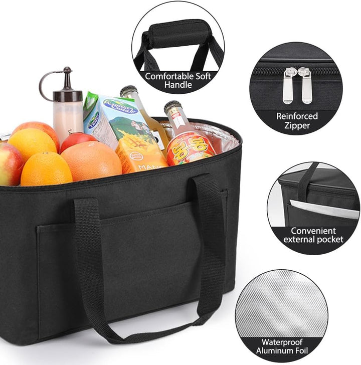 25L Kühltasche Einkaufskorb Faltbar Picknicktasche Gross Isoliert Lunchtasche Thermotasche Wasserdic