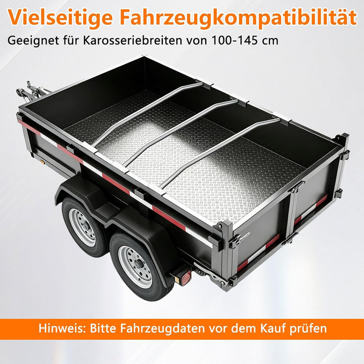 3 X Anhänger Planenbügel,Flachplanenbügel,Aluminium,Leicht Und Robust,Mit Drehknopf Schraube,Längenv
