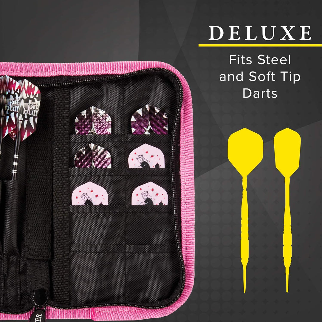 Casemaster Deluxe Aufbewahrungstasche für 6 Darts, Nylon Pink, Pink
