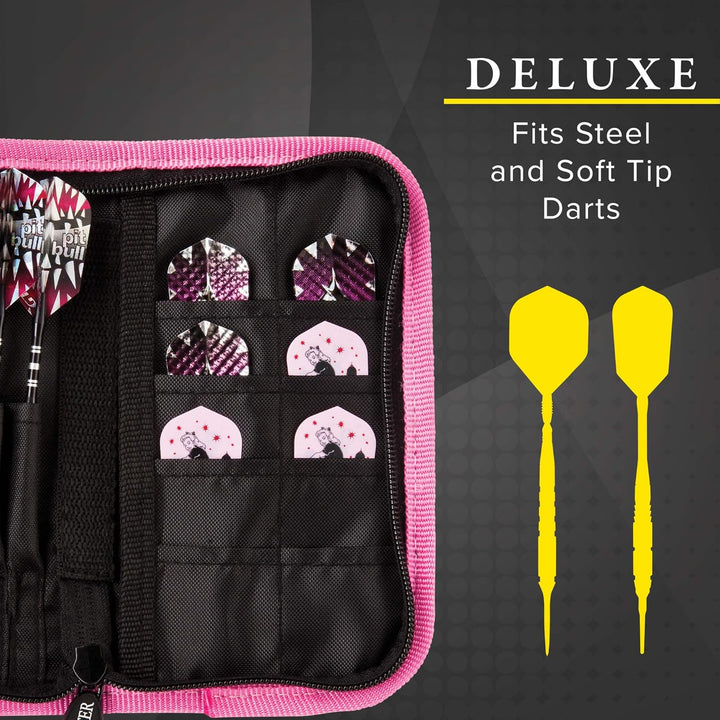 Casemaster Deluxe Aufbewahrungstasche für 6 Darts, Nylon Pink, Pink