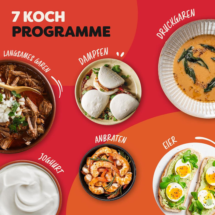 Instant Pot Multikocher XL 7.1L 7-in-1 Smart Cooker - Schnellkochtopf, Schongarer, Reiskocher, Sauti