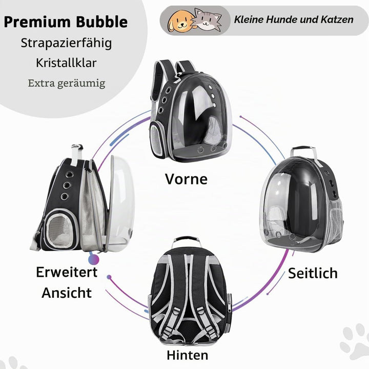 Erweiterbar Katzenrucksack Hunderucksack, Vorderrucksack für Katzen und Kleine Hunde, mit transparen