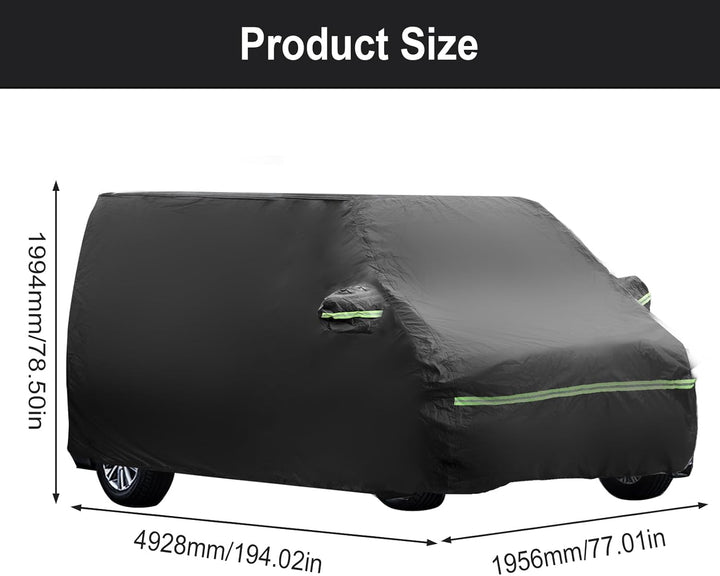 Vollgarage für VW T5 T6, Verbessert 300D Baumwollfutter, Gewicht 5KG, Wasserdicht, Autoabdeckung Ers