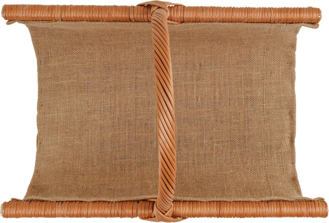 BOGATECO Weidenkorb mit Griff | Kaminkorb 50X35X25 | Handgewebt | Holzkorb mit Verstärkung 50 x 25 x