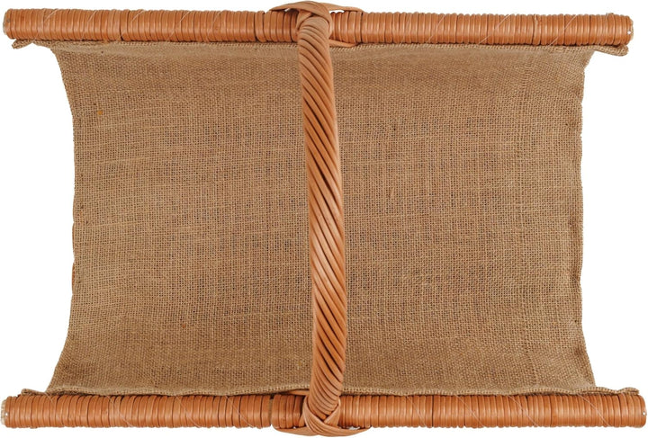 BOGATECO Weidenkorb mit Griff | Kaminkorb 50X35X25 | Handgewebt | Holzkorb mit Verstärkung 50 x 25 x