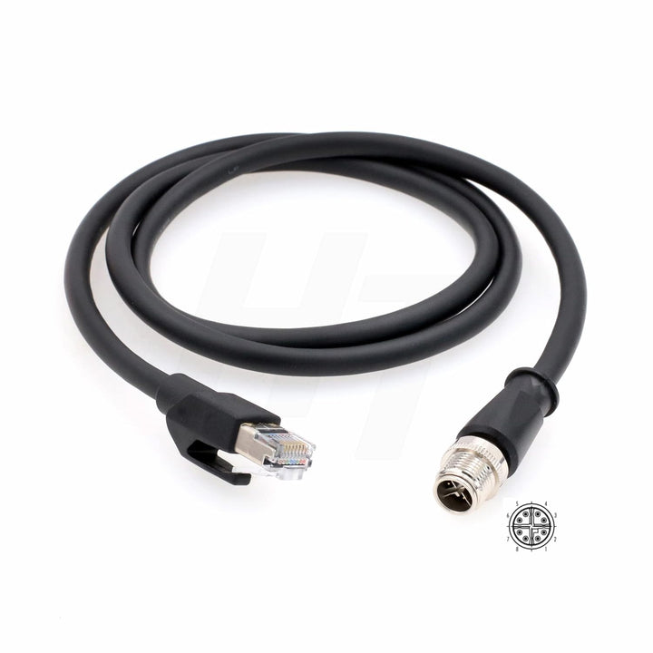 HangTon Cognex In-Sight 9000 Kamera M12 8 Zoll X-Coded RJ45 Cat5e Ethernet-Kabel, geschirmtes flexib