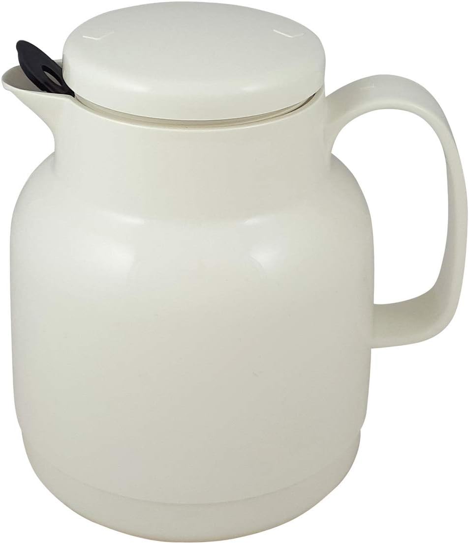 Helios Mondo Kunststoff-Isolierkanne mit Teesieb, Weiss, 14.2 x 13.6 x 19.3 cm 14.2 x 13.6 x 19.3 cm