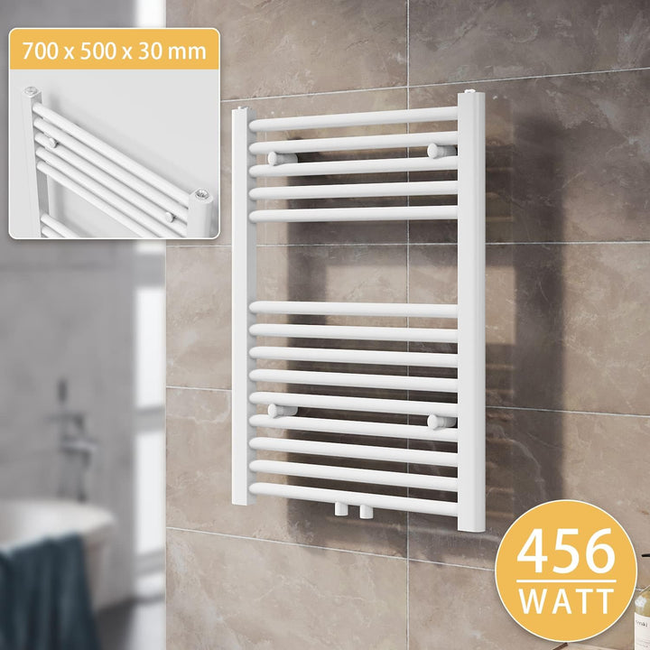 Badheizkörper 500x700 mm Handtuchheizkörper Mittelanschluss Handtuchwärmer Heizkörper für bad 456 Wa