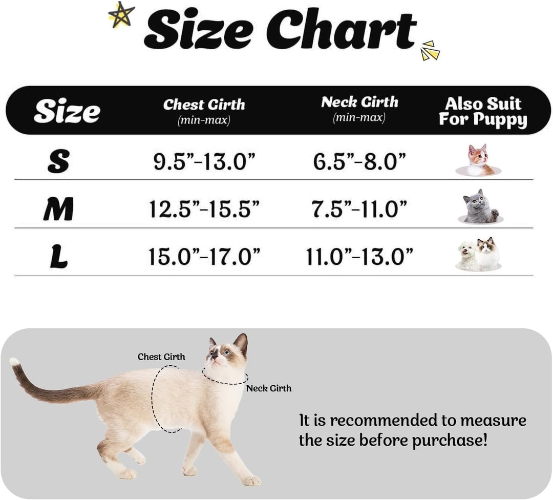 Katzengeschirr und Leine Set zum Spazierengehen Katze kleine Hunde Geschirr Weiches Mesh Verstellbar
