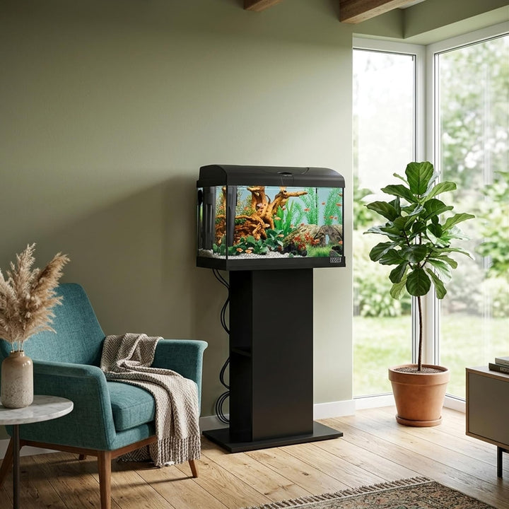 Ferplast Hydor Aquarienschrank aus Holz STAND 50/60, wasserabweisende Oberseite, schwarz