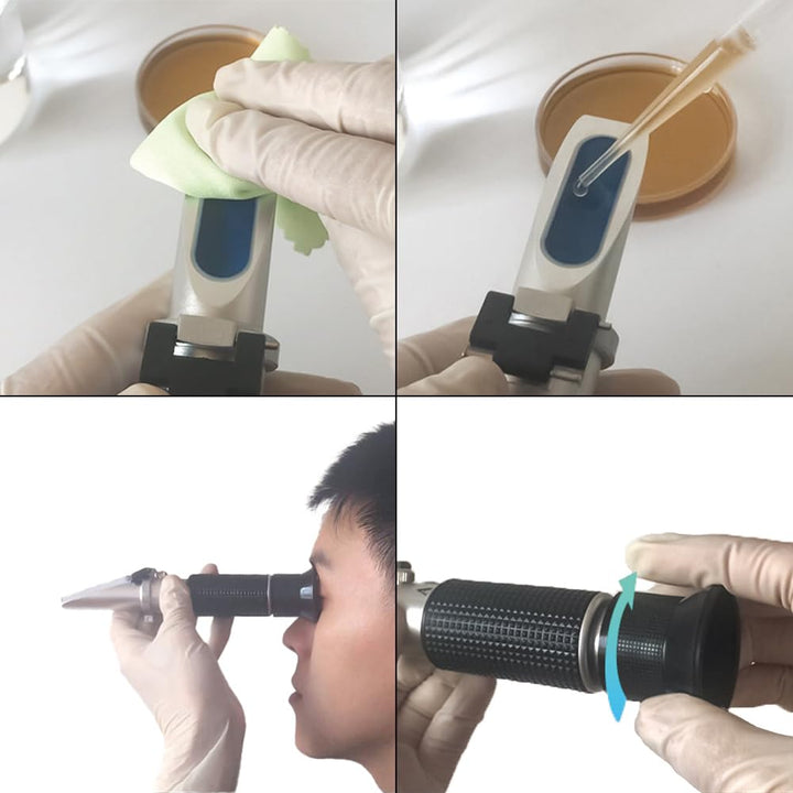 Brix Refraktometer 0-90%,Handrefraktometer für Zucker Messgerät mit ATC | Profi Zuckerstufenmesser f