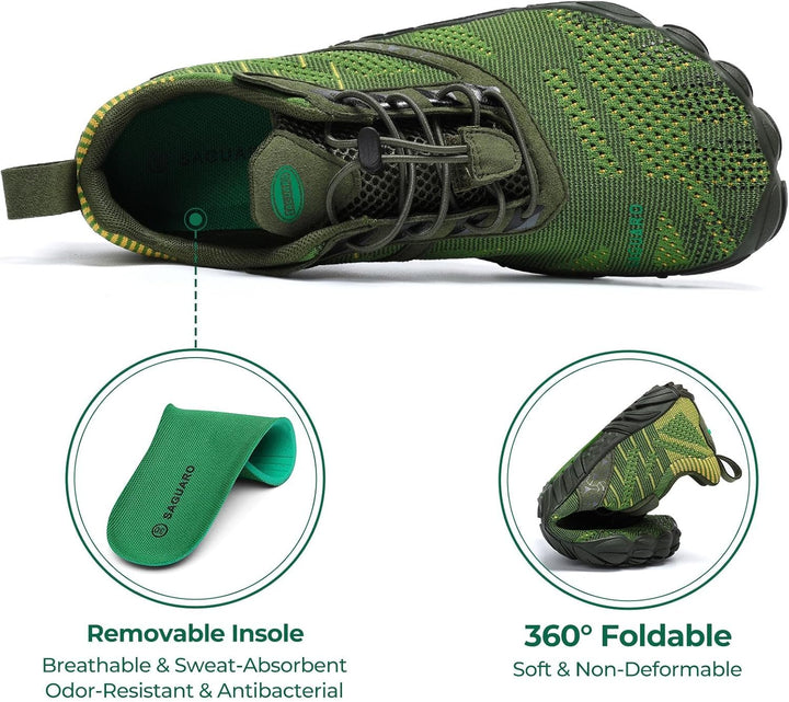 SAGUARO Herren Damen Barfussschuhe - Atmungsaktiv rutschfest Barfussschuhe - mit Breite Zehenbox und