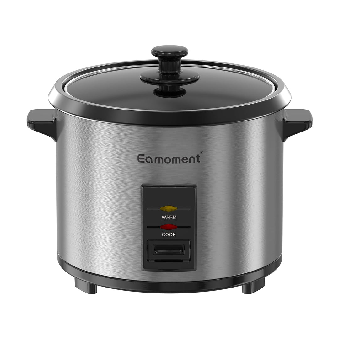 Eamoment ERC-10CSL 1.8L | 700W Reiskocher & Schwarzer Dampfgarer Reiskochfunktionen,kochen 1-10 Pers