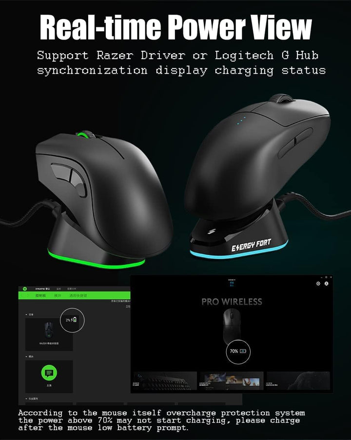 Ladestation für Logitech Mouse G PRO X Superlight, G502/G502X/G502X Plus Lightspeed, G703, G903, G P