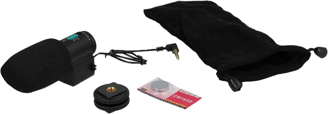 vhbw externes Stereo Mikrofon kompatibel mit Nikon D3200, D3300, D5200,D5300, D5500, D7100, D7200, D