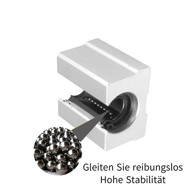 BEVDICNC Linearschiene SBR20 1500mm 4 Stück Silber Linearführung mit 8 Stück SBR20UU Lagerblöcken Ro