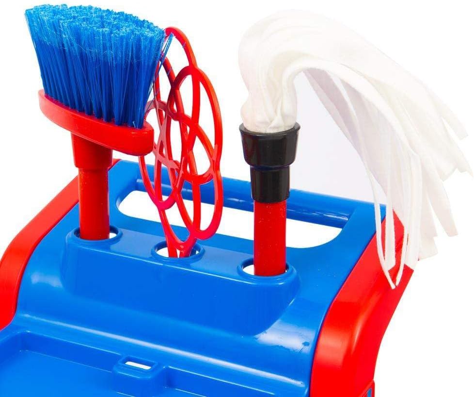 Grandi Giochi - Reinigungswagen Vileda for Kids, die Originalversion Spielzeug mit Besen, Wischmop u