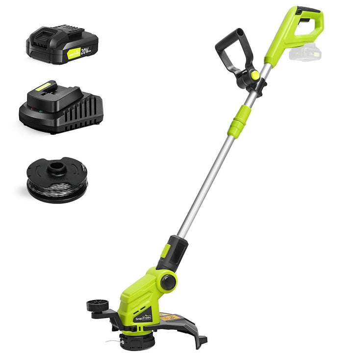 SnapFresh Akku-Rasentrimmer 20V Freischneider (mit Akku und Ladegerät, Schneller Fadenwechsel, 30.5c