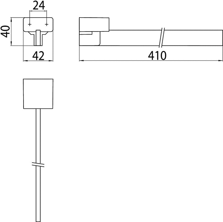 EMCO LOFT Handtuchhalter 1-armig, starr 410 mm chrom Single Handtuchstange Chrom, Single Handtuchsta