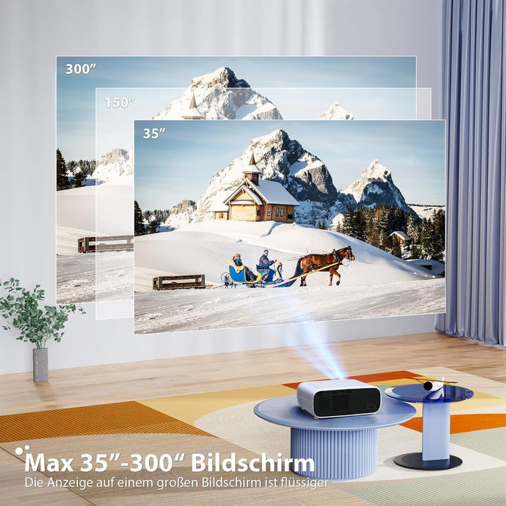 2025 Neues Hochleistungsbeamer, unterstützt Switch und PS5 ohne Verzögerung, Beamer mit WiFi und Blu