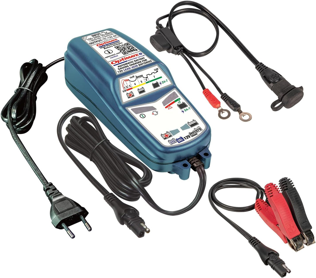 Optimate 5 Start/Stopp 12V 4A Automatische Batterielade- und Erhaltungsladegerät für AGM, Gel, EFB &