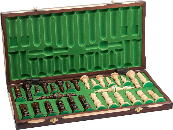 Master of Chess Galant Schachspiel aus Holz, handgeschnitzt, 58 x 58 cm, handgefertigt, extra grosse