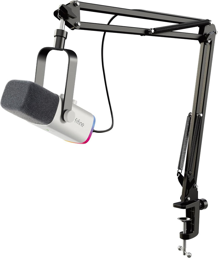 FIFINE XLR Streaming Mikrofon mit Arm für Podcast Studio, USB Dynamisch Microphone Gaming PC mit Stu