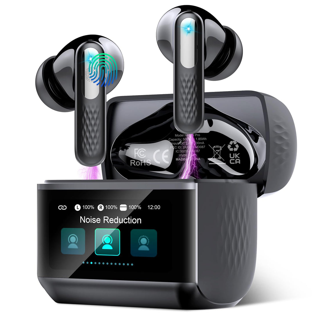 ZYHKON Bluetooth Kopfhörer mit Touchscreen, In Ear Kopfhörer Kabellos Bluetooth 5.4 mit ANC/ENC Mic