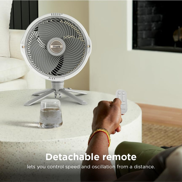 Shark FlexBreeze Pro Nebelventilator – Indoor & Outdoor, Integriertes Nebel, Sockel auf Tischplatte,