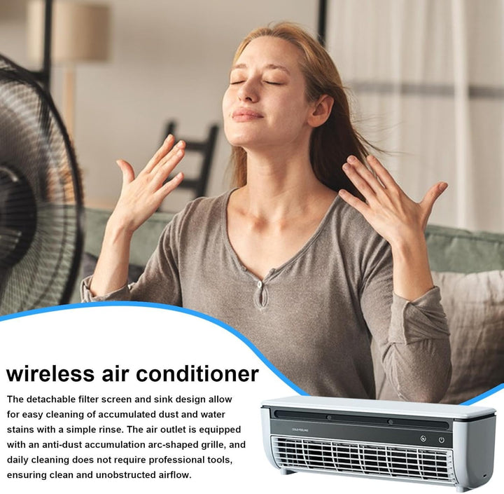 Wandmontierter Klimaanlagenventilator, Kabelloser USB-wiederaufladbarer Luftkühler mit 3 Geschwindig