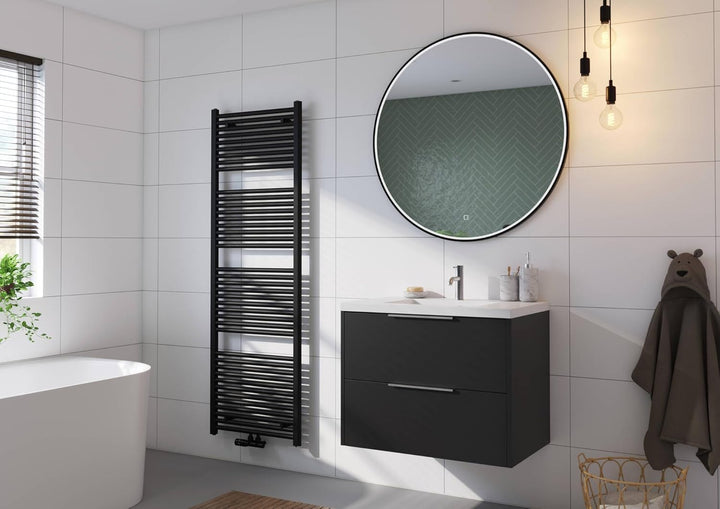 Saqu Badheizkörper Cole Matt Schwarz 60x180 cm 1072W - Design Heizkörper Handtuchwärmer Handtuchtroc
